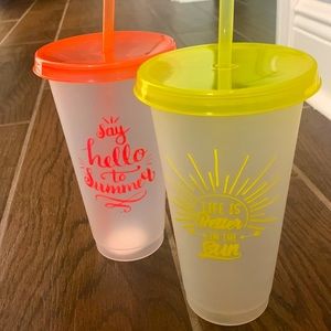 2 Color Changing Summer 24oz. Cold Cups